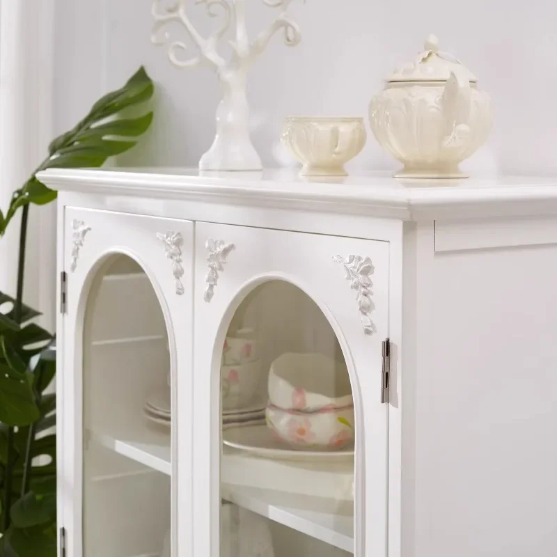 French retro double-door cream-style dining side cabinet integrated, high cabinet against the wall, entrance entrance cabinet, m