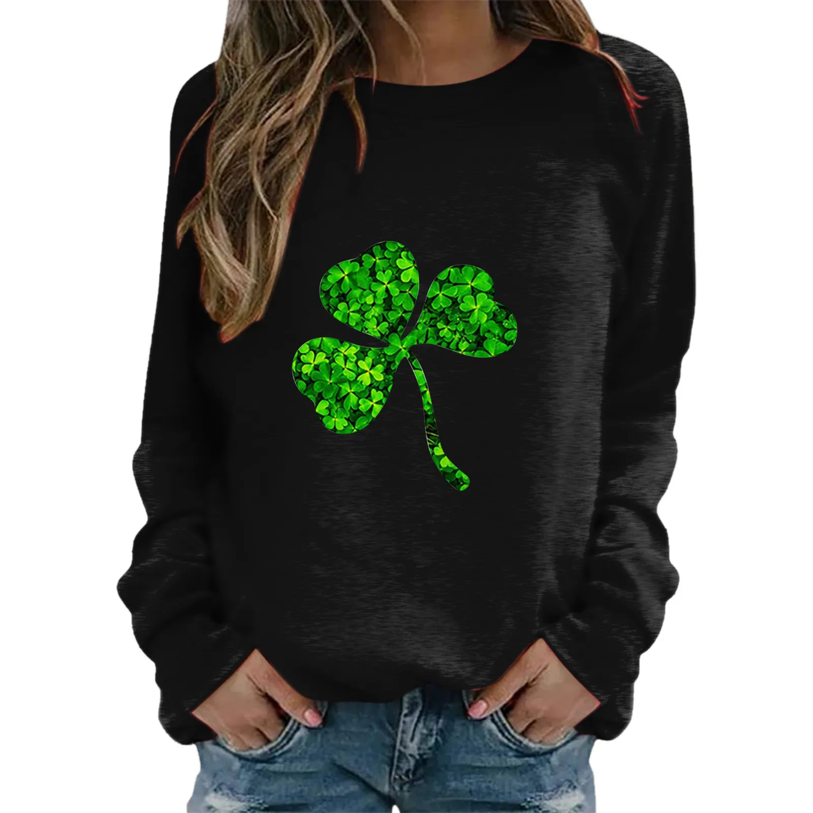 Hoodies For Women Womens Autumn Winter Casual Long Sleeve St. Patrick\'s Day Print Pullover Korean Fashion Loose Sweatshirt