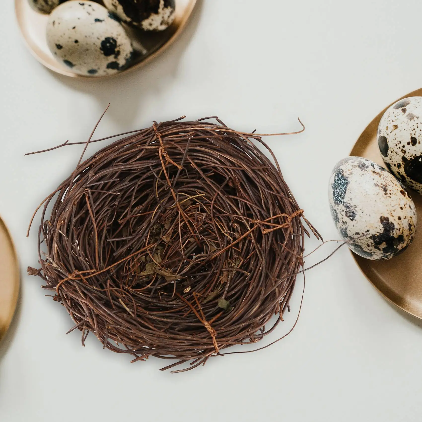 Handgemaakte Wijnstok Vogel Nest Huis Natuur Ambachtelijke Vakantie Voor Foto Tuin Decor