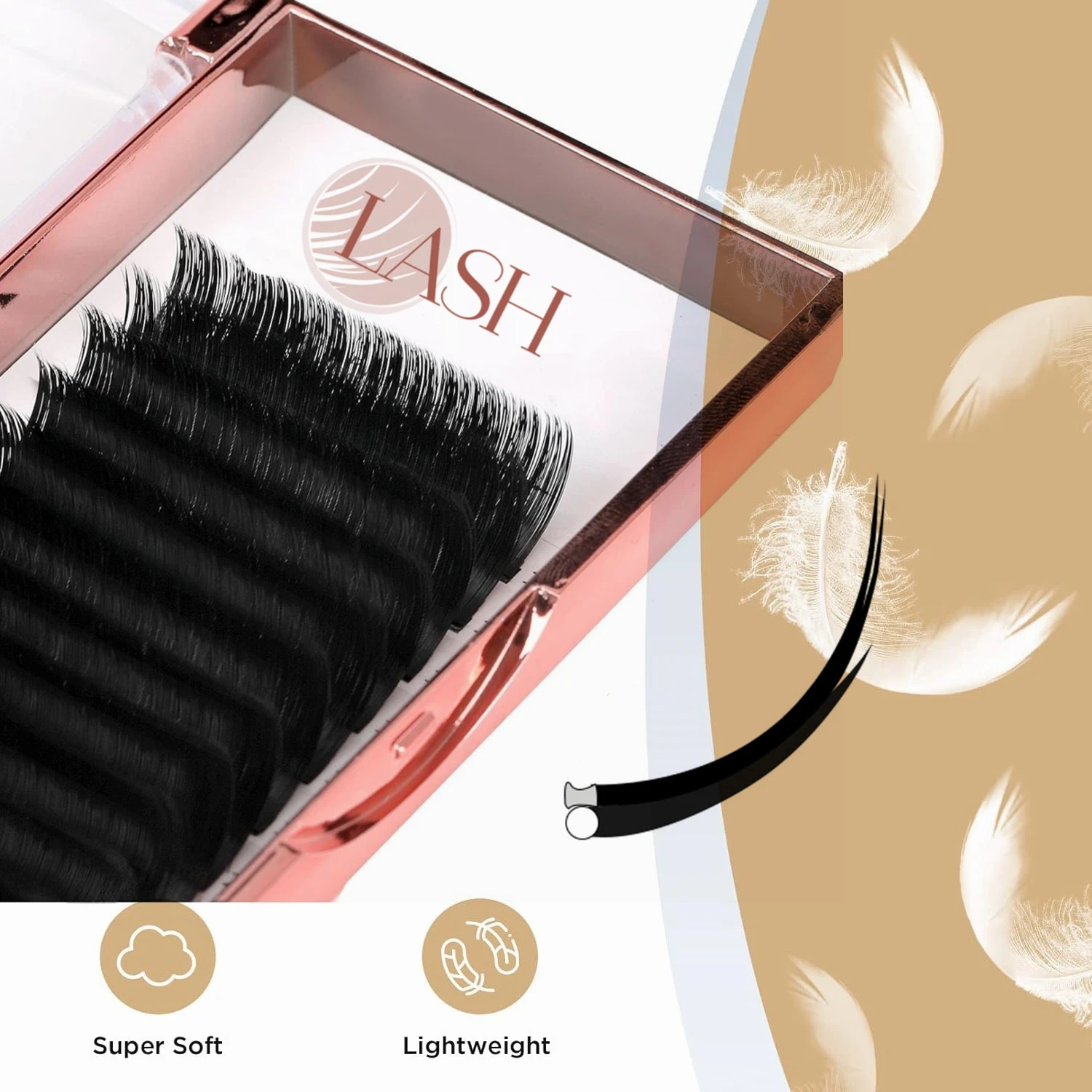 Eyelash Extension 8-16 Mix Length Matte Black Ellipse Split Tips Korean PBT Silk Flat Lashes