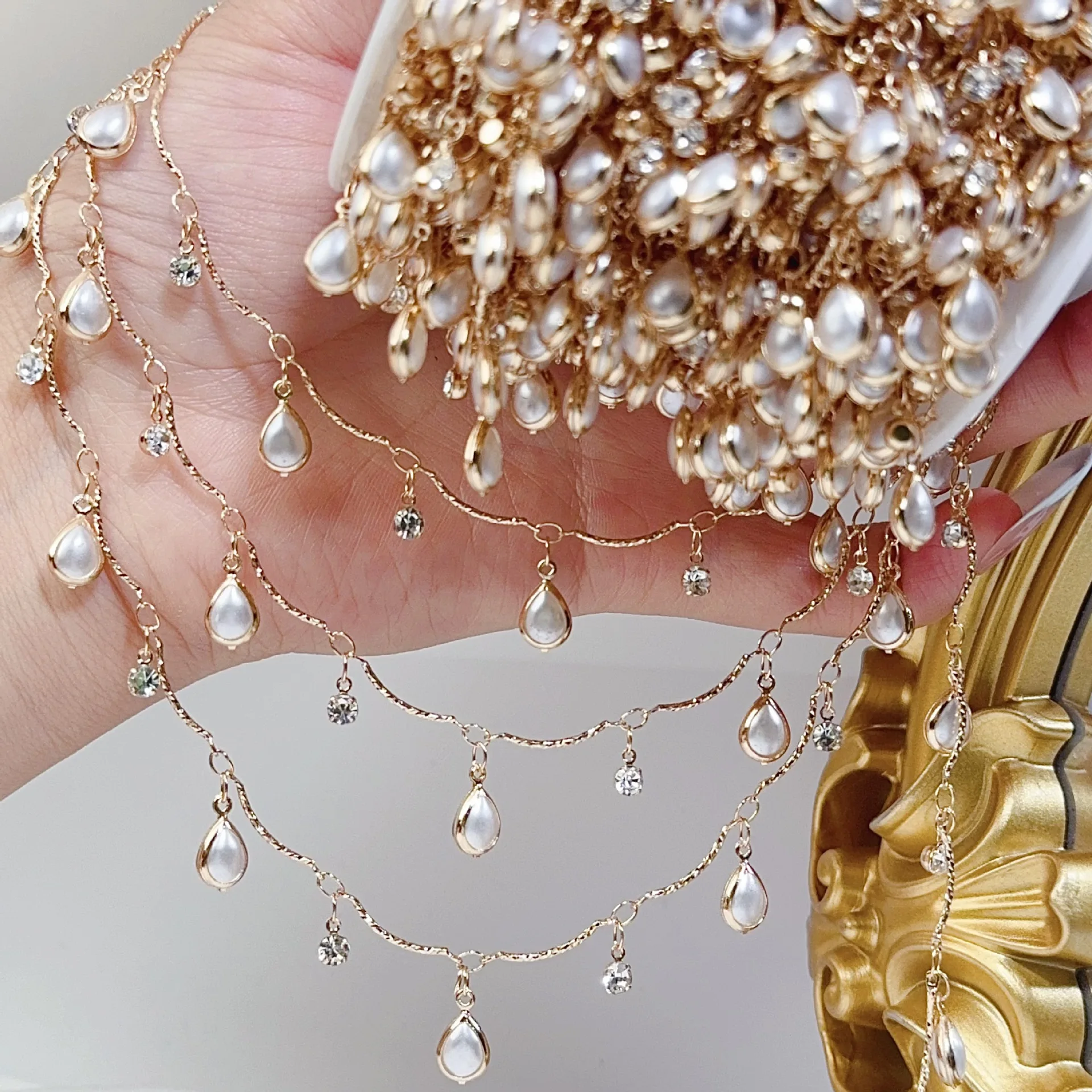 จี้รูปทรงโค้งมนประณีตขนาด 0.5/ - Pearl Trim Chain บทวิจารณ์และราคา