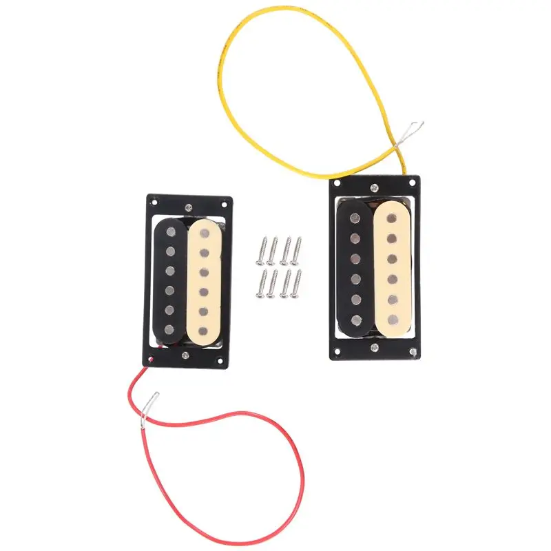 HOTB72A 2Pcs Electric Guitar Pickups 50/52 Zebra Faced Humbucker Double Coil Electric Guitar Pickups