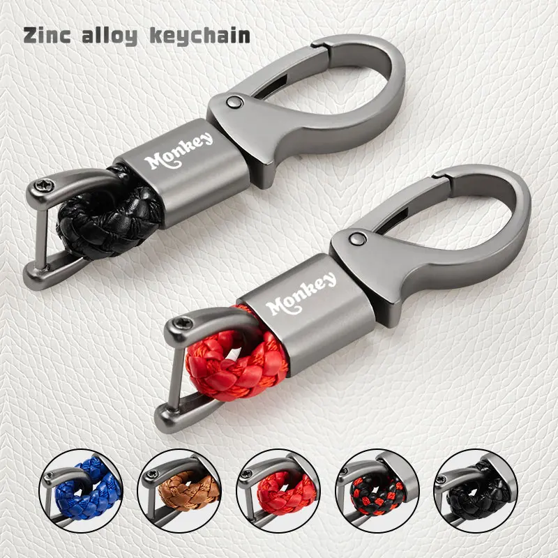 Suitable for Honda Monkey 125 Z125 Z 125 Z120 Monkey 125 high-quality zinc alloy leather rope keychain accessories ﻿