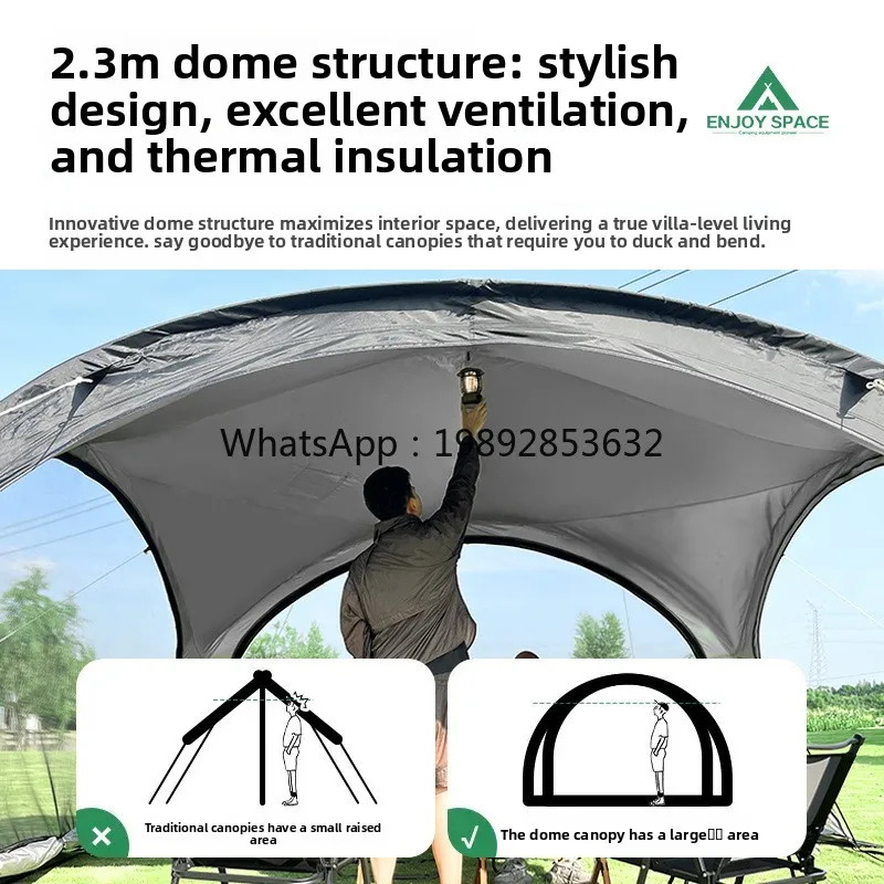 B1  Outdoor Tent Vinyl Dome Canopy Camping Sunshade Sun Protection Outdoor Camping Gear Windproof Rainproof