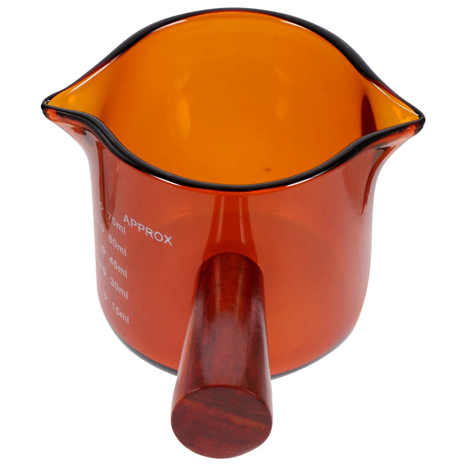 

Glass Milk Cream Pitcher Portable Measuring Cup Wood Handle Household Coffee Dispenser Clear Multi Function Glass Pitchers