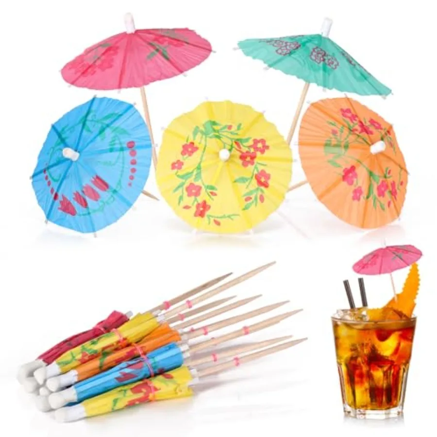 

[100 PCS] Drink Umbrellas Cocktail Picks - Cocktail Umbrellas for Drinks, Mini Paper Umbrella Cocktail Toothpicks for Tropical