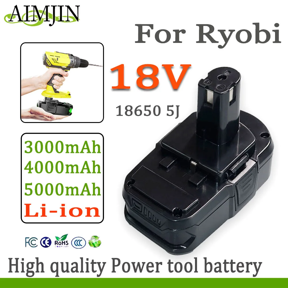 

New RYOBI 18V BPL1820 P108 P109 P106 RB18L50 RB18L40 Lithium Ion Battery 3.0ah/4.0ah/5.0ah Wireless Power Tool