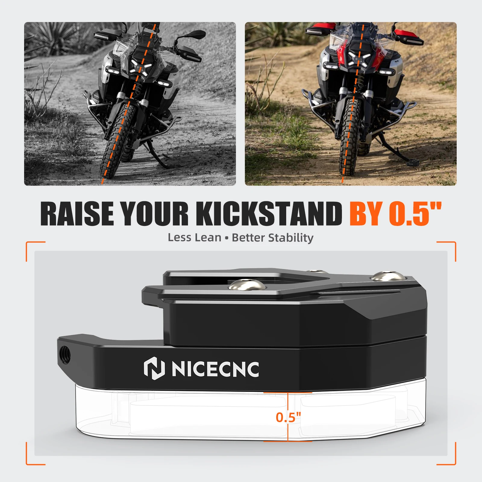 For BMW R1300GS GSA 2024-2027 Side Stand Enlarger Pad Kickstand Extension Foot Plate Detachable Height R1300GS Adventure R1300GS