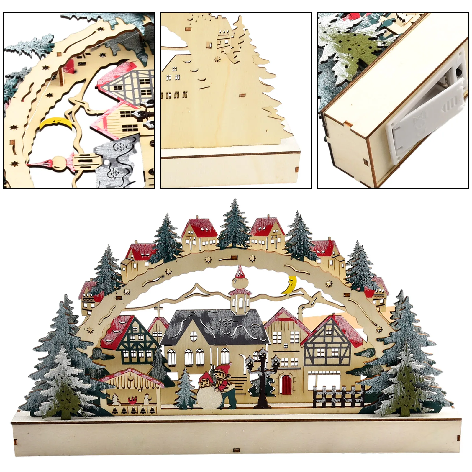 

Light Christmas Village House 8 LED Decor Christmas Forest Scene Wooden Christmas Holiday Displays Shopping Mall Window Decor