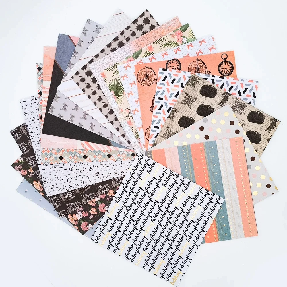 Creative Path 6x6 Zoll Journaling-Hintergrundpapierbögen Quadratisches Origami-Papier 15x15cm Blumenmuster Scrapbook Dekoratives Papier – Detail 21