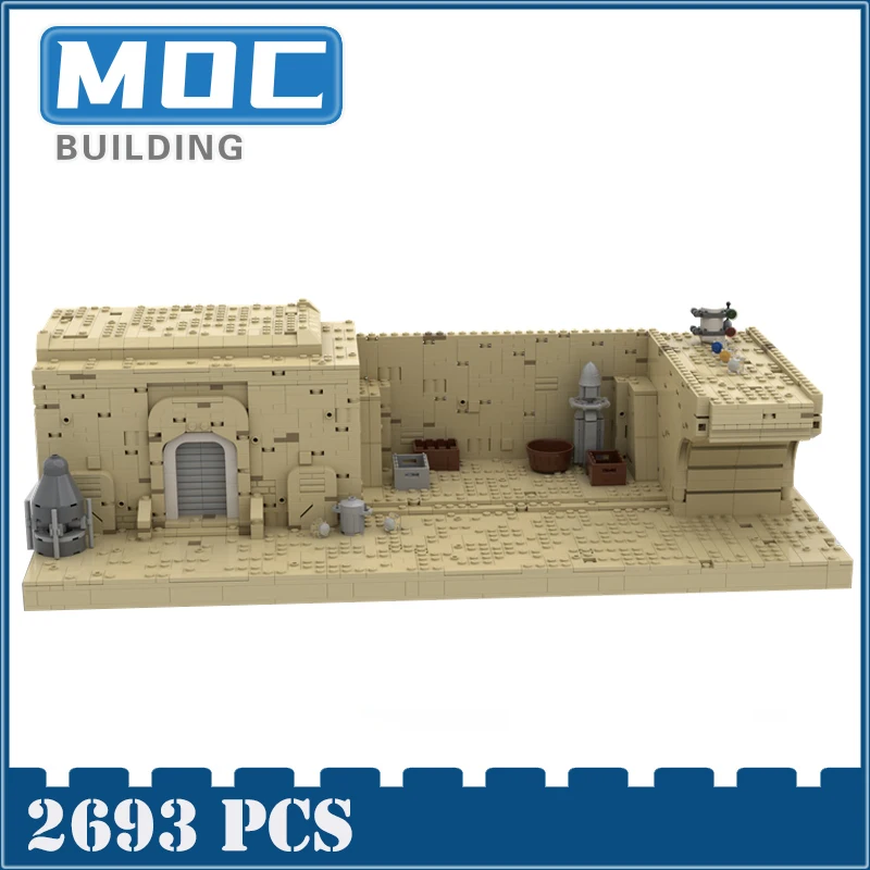 Space Movie Mos Eeisley Moc Building Block Revisited Escape Space Battle Street View Diorama Model Creativity Collection Toys