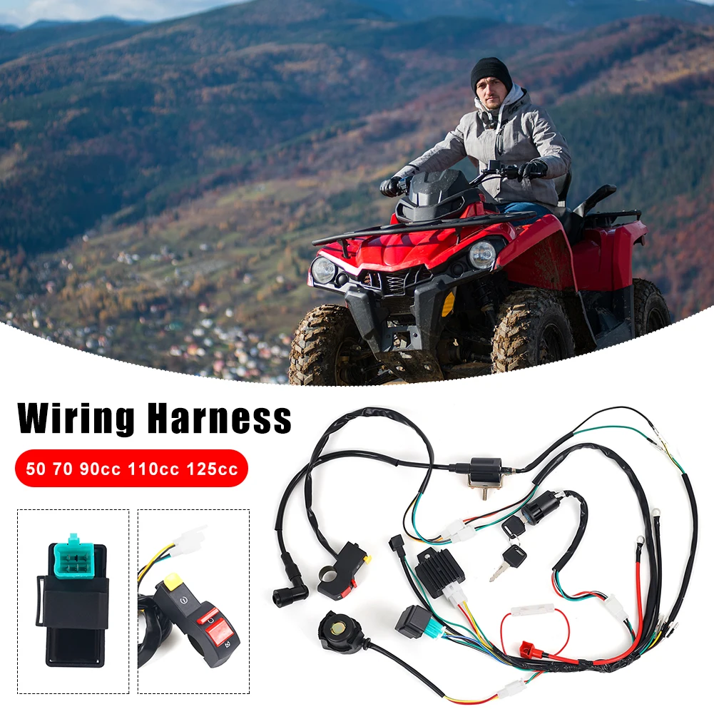 2023 NEW Off-road Motorcycle 50 70 90cc 110cc 125cc CDI Wiring Harness Stator Assembly Wiring Kit ATV Electric Quad dropshipping