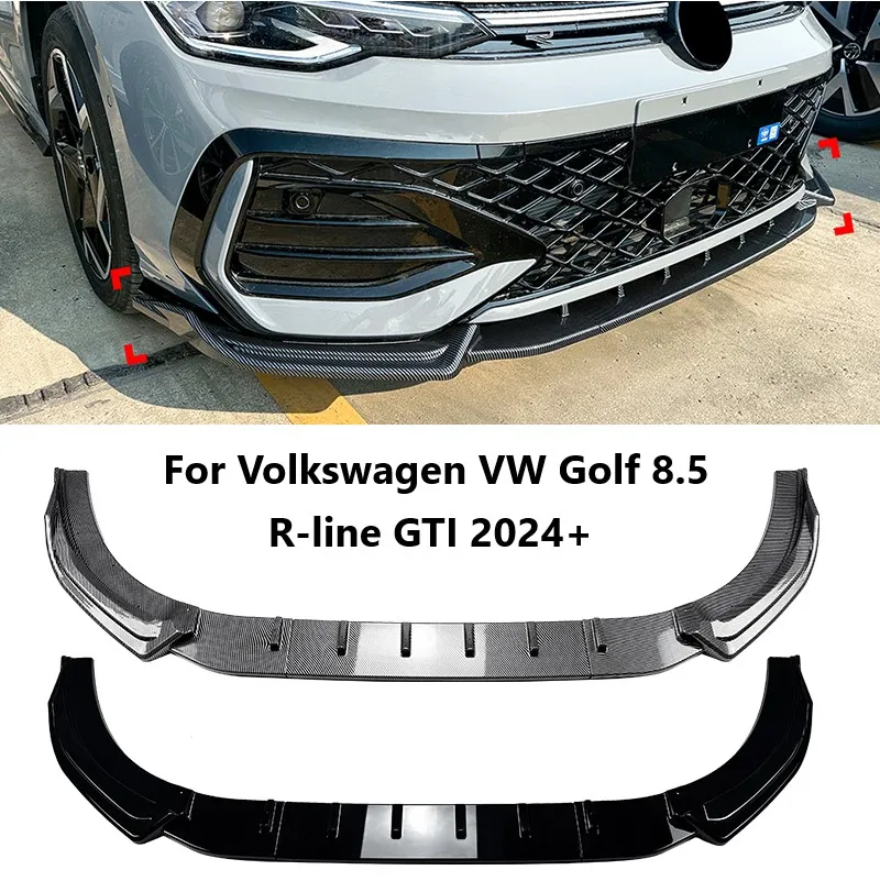 

Car Front Bumper Lip for Volkswagen VW Golf 8.5 R-line GTI 2024+ Bumper Diffuser Splitter Spoiler Auto Body Kits Car Accessories