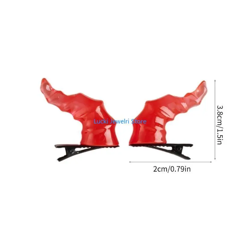 193E Lovely Hair Clip Devil Horn Hair Barrettes Girls Duckbills Braids Hairpin