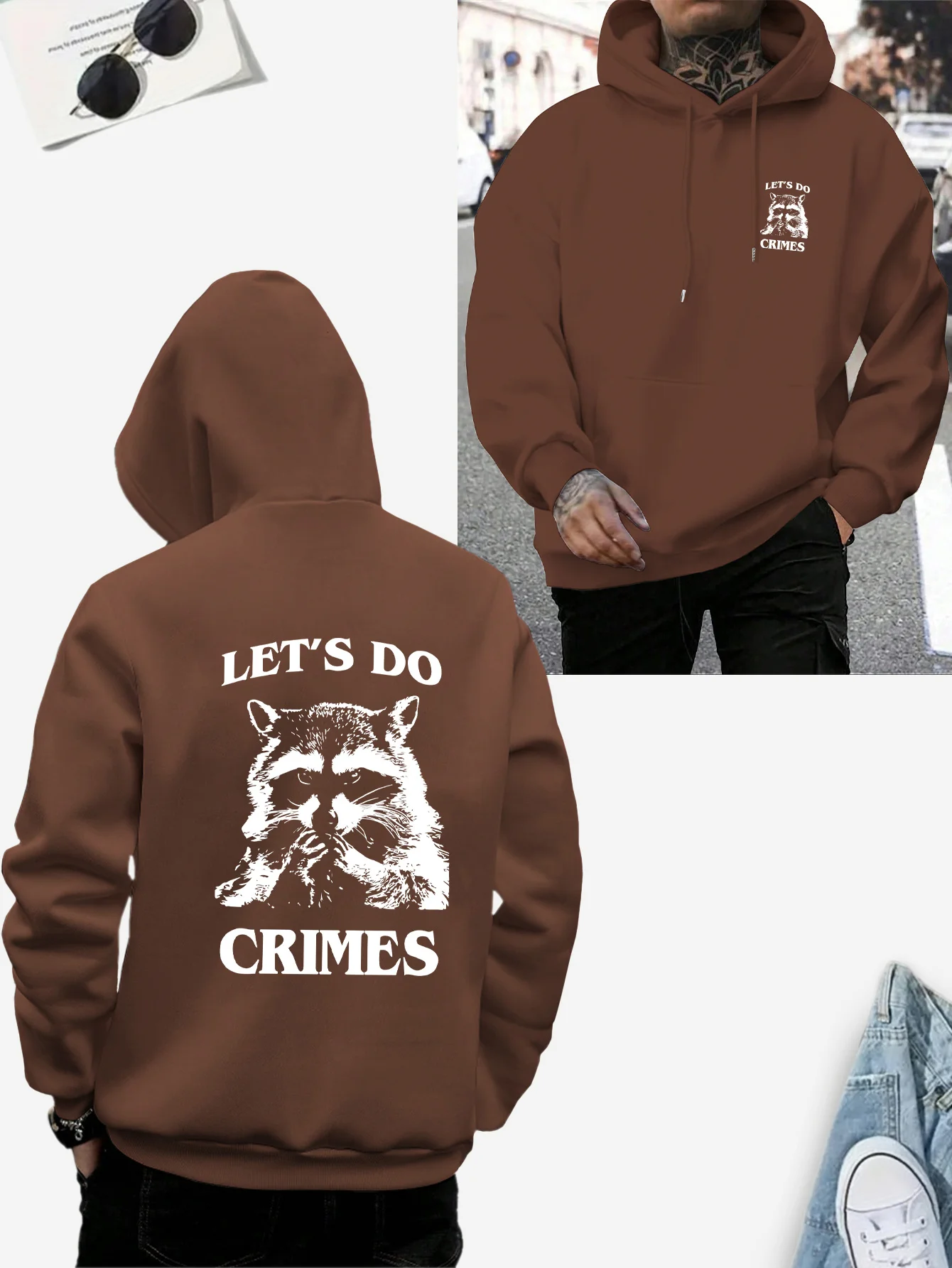 Trendy and Versatile Men's Anime and Cartoon Print Hooded Sweatshirt for Autumn and Winter Perfect for Commuting Casual Outings