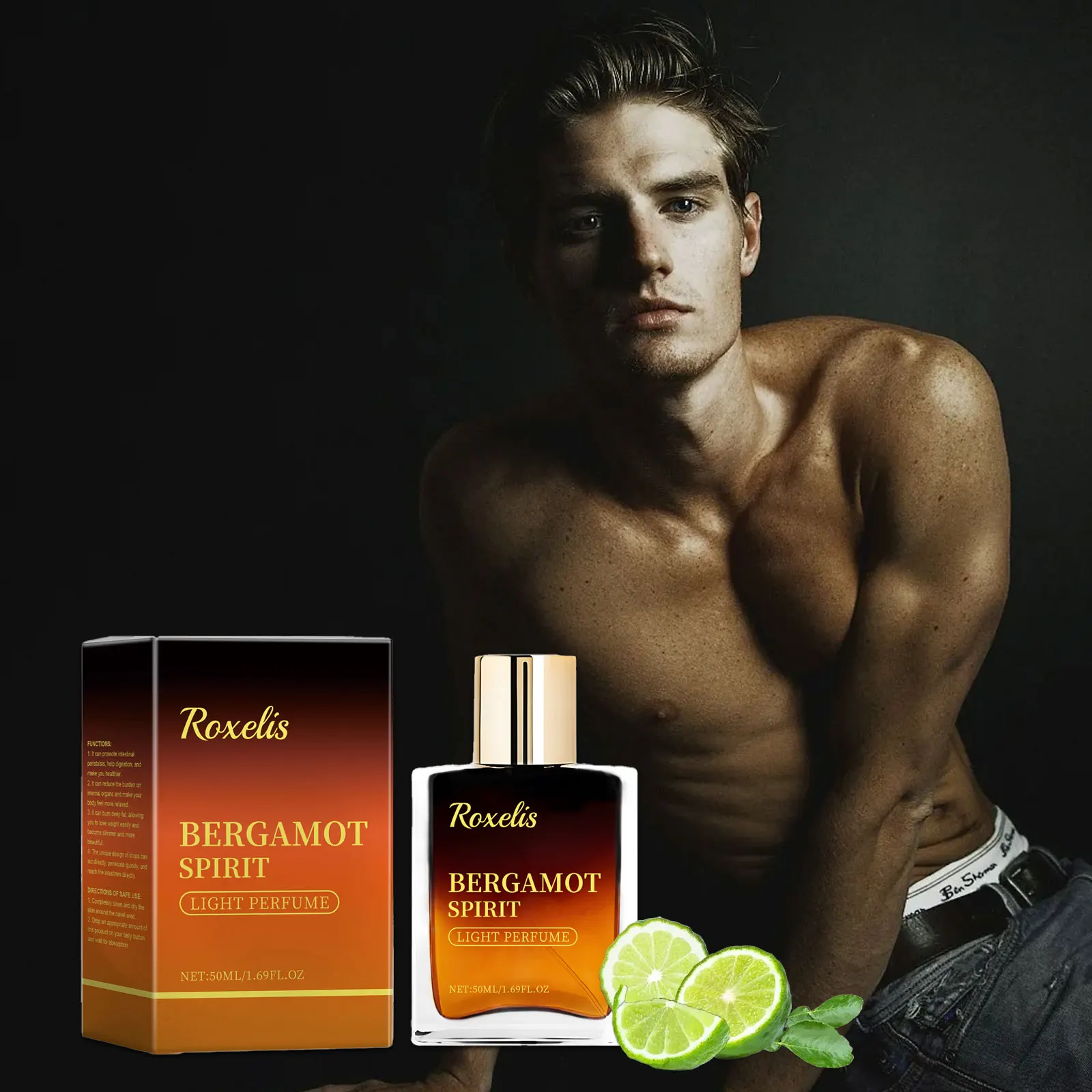 

Roxelis 50ml Bergamot Perfume Fresh Citrus Fragrance Long Lasting Charming Natural Scent for Men