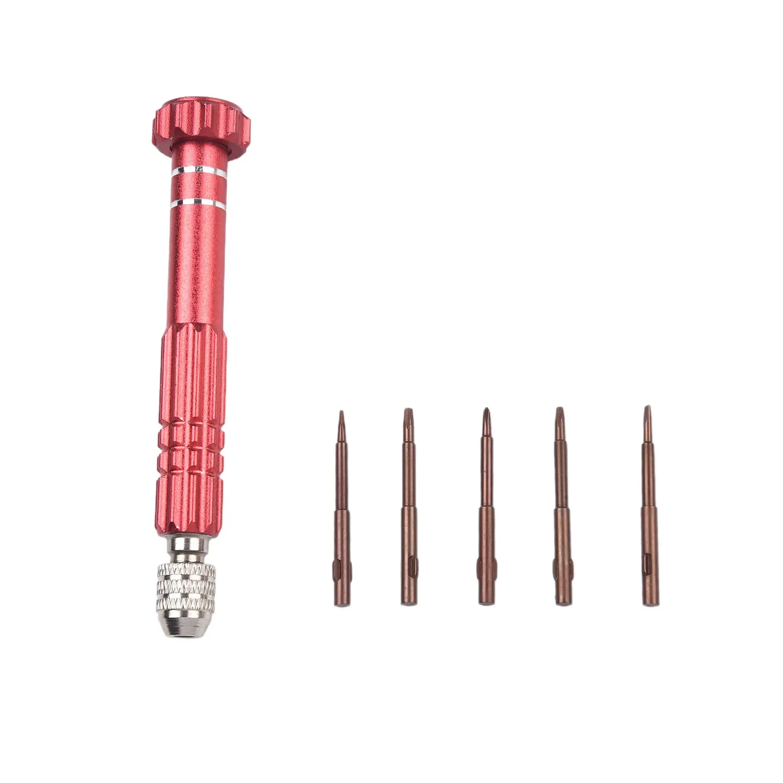 Screwdriver Grip With 5pcs Replacement Core Kit 5-In-1 Screwdriver Screw Cell Repair Kit Mobile Watch Tools Torx Set