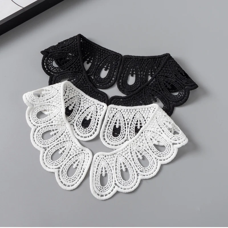 1 Pair Lace Sewing Applique Neckline Fake Collar Applique DIY Craft Fabric Sewing Accessories