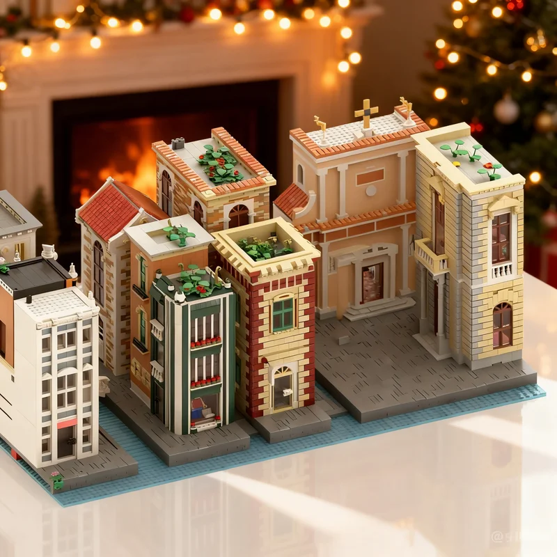 

15644 деталей MOC Итальянский городок, Часть 1, Конструктор Creator Expert, Коллекционная модель для демонстрации, Подарок, Премиум-класс для взрослых