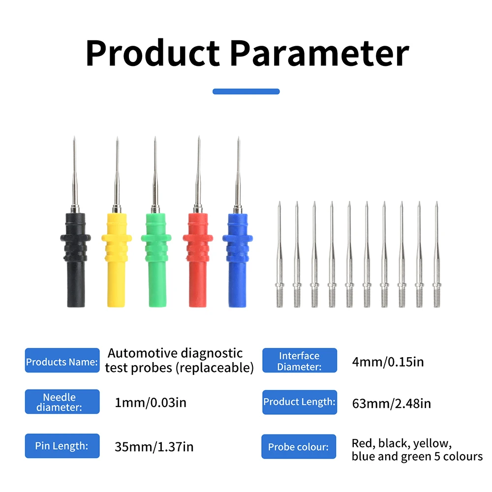 Needle Back Test Probe Pin Screw Auto Diagnostic Test Handheld Oscilloscope Set Acupuncture Repair Tool for ECU Troubleshooting