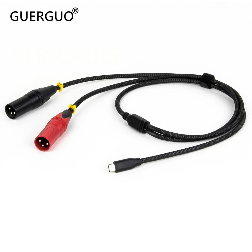 USB C to Dual XLR Y Splitter Audio Cable,Type C to 2 XLR Male/Female Audio Adapter Cord Compatible with Smartphones or Laptops