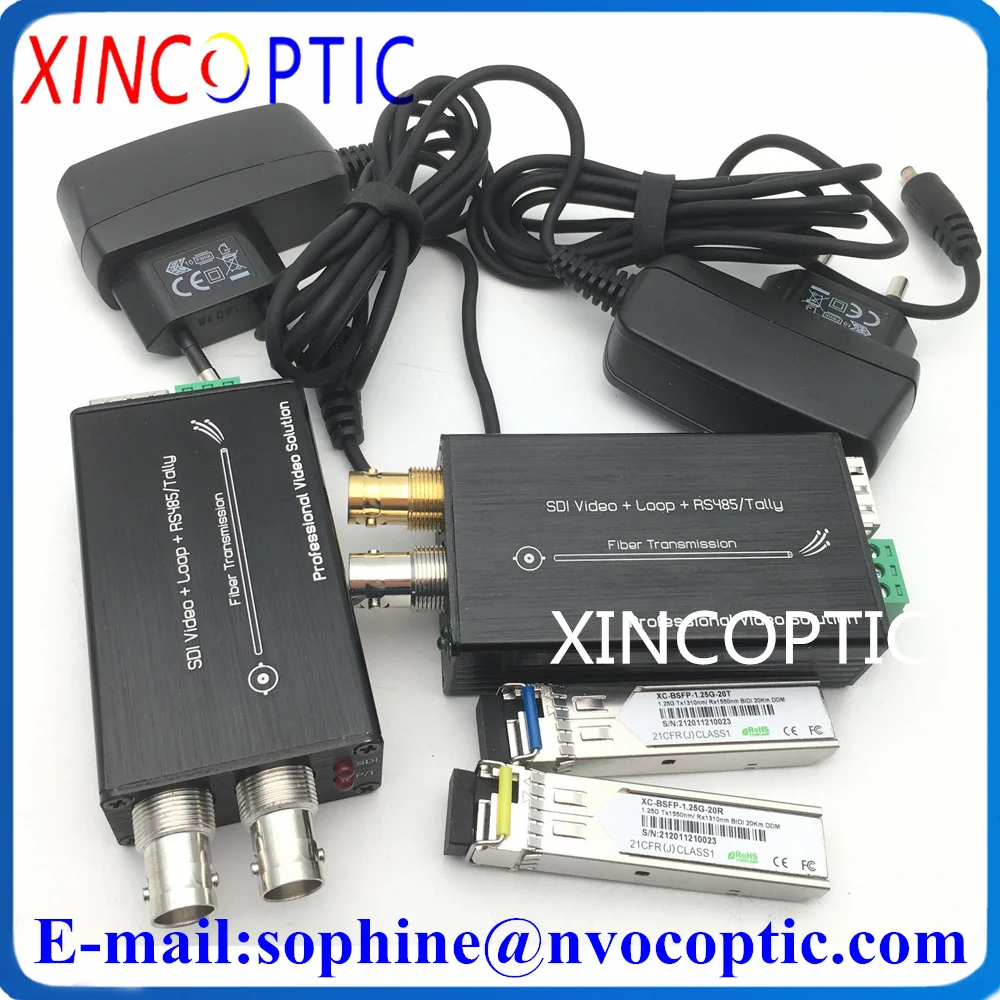 

Mini 1080i HD SDI over Fibre 20Km Fiber Media Converter with Loopback SFP Simplex SM LC BNC Coaxial Signal Optic Transceiver