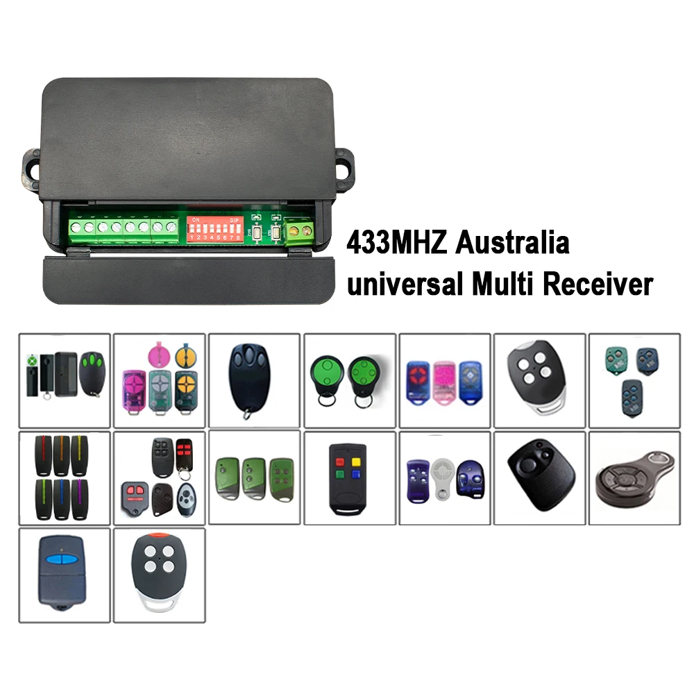 

Australia 300-900MHZ Multi DC 7-32V Receiver Wireless Remote Control 2 CH Relay Module Switch for Merlin+2.0,ATA PTX-4,DITEC