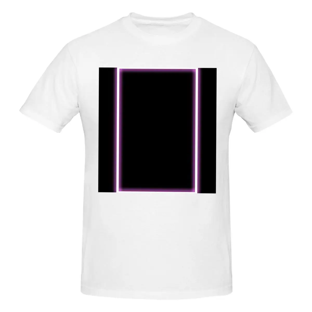 Pink Glowing Neon Rectangle Men T-Shirt Funny Plus Size T Shirts Men's Round Neck Cotton Tees Short Summer Male