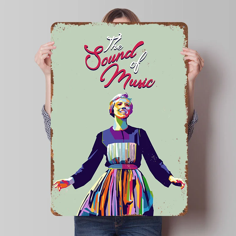Sound of Music Blechposter, personalisierte Wandkunst, Vintage-Metallschilder, Retro-Blechplakette für Badezimmerdekoration, Garagendekoration