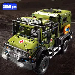 2022 New Technical Nimok Off -Road Ambulance Building Blocks Model MOC Creativity Military Rescue Car Bricks Toys for Boys Gift