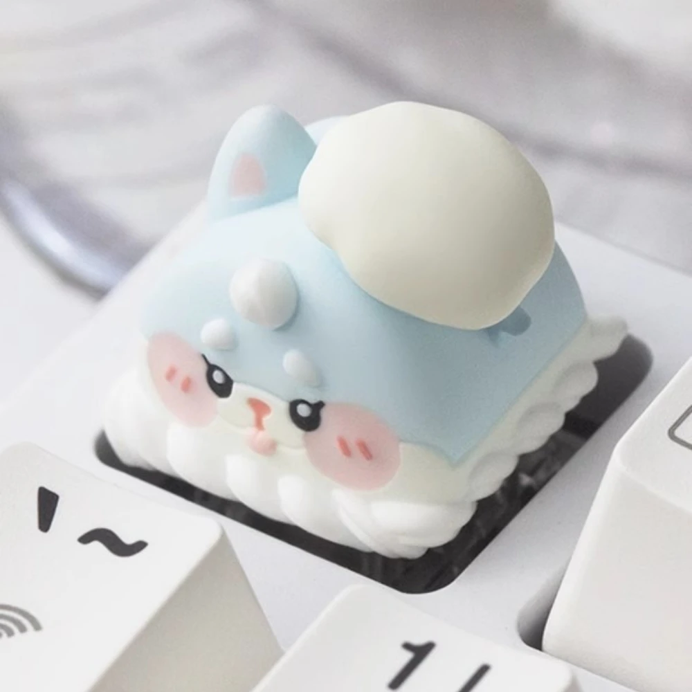 Dessert Animal Artisan Keycap Anime Cute Keyboard Cap Original Cartoon Custom Resin KeyCap for Mechanical Keyboard Accessories