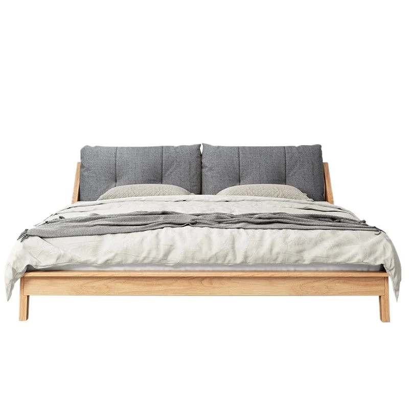 

Japanese-style solid wood bed, modern simple small apartment 1.8/1 tatami, bedroom log soft bag short bed