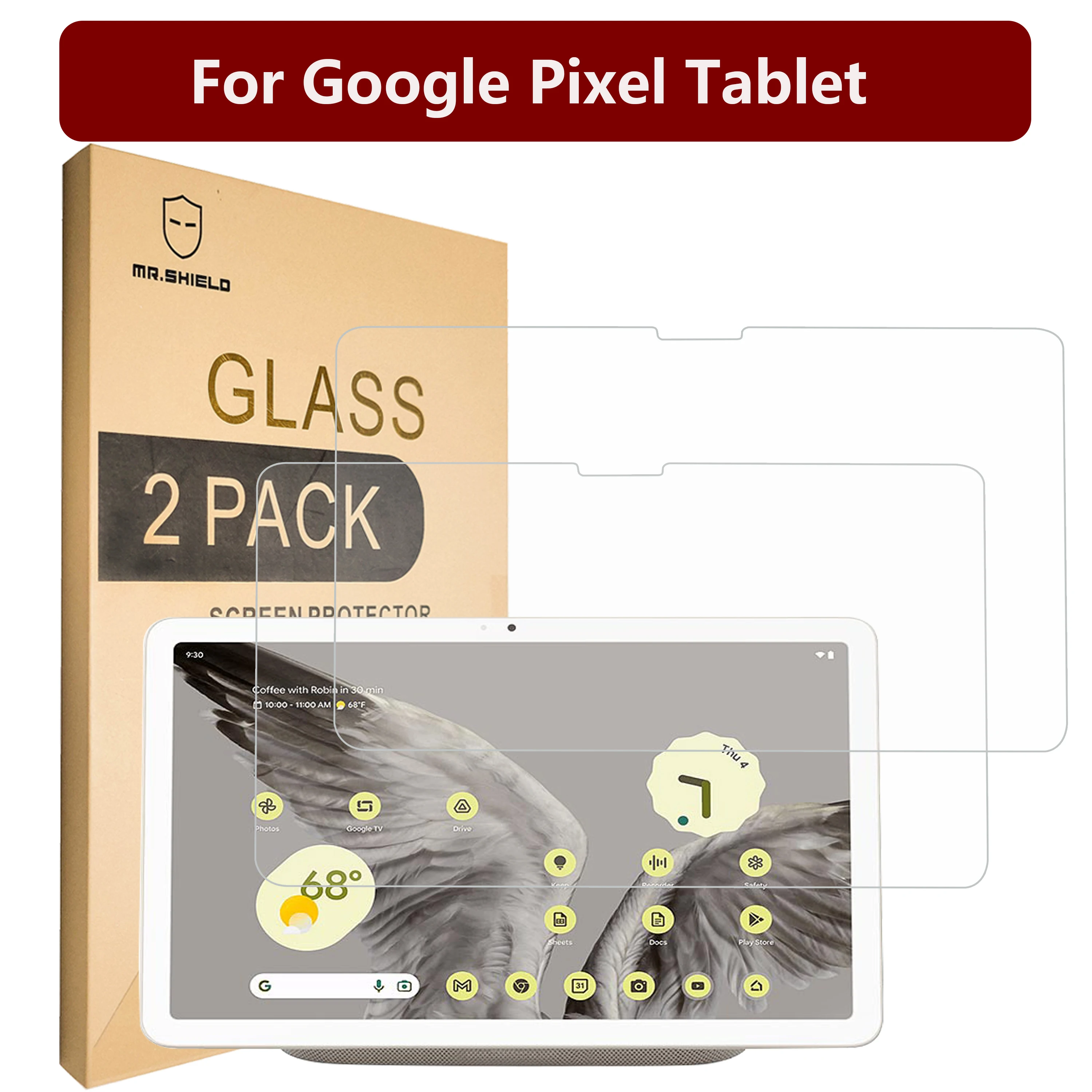 

Mr.Shield [2-Pack] Screen Protector For Google Pixel Tablet [Tempered Glass] [Japan Glass with 9H Hardness] Screen Protector