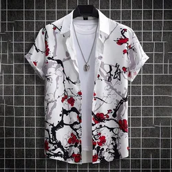 Estate 3D Graffiti Blossom camicie stampate per uomo bambini moda Streetwear maglietta a maniche lunghe Unisex camicie hawaiane camicette