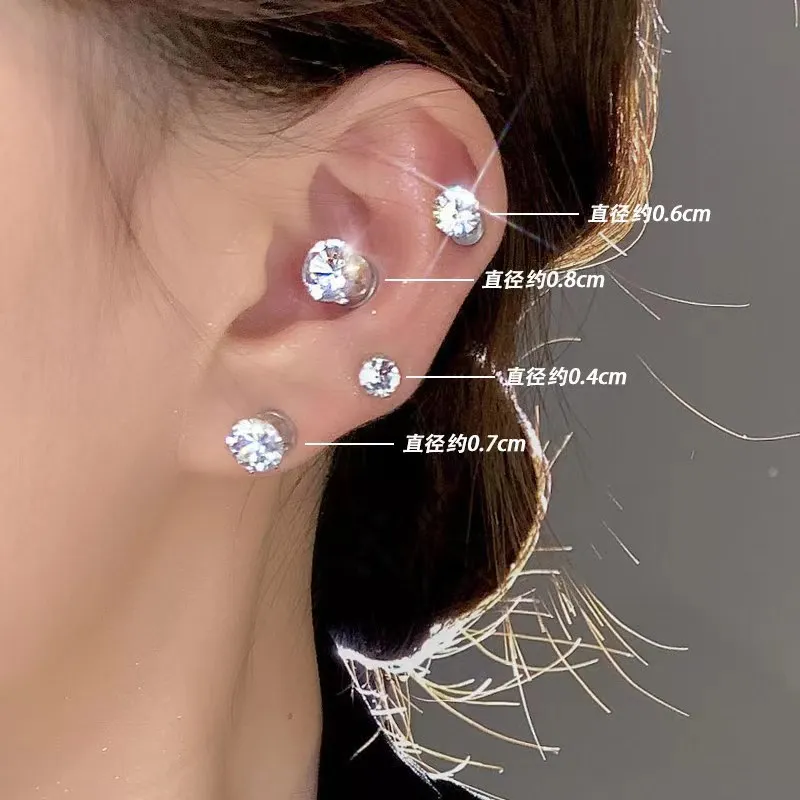Hot Selling Creative Six Claw Magnetic Magnet earrings, Zircon Cochlear Nails Ear Bone Nails Fashionable Commuting Earrings