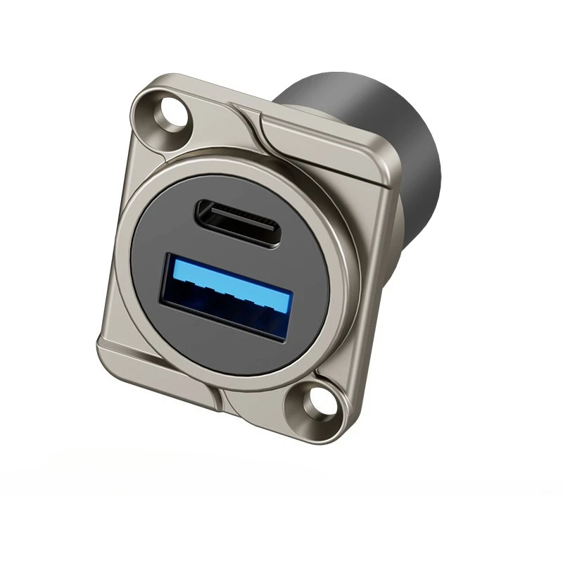 1PCS Zinc alloy cabinet D-type TBC-D direct plug module USB data transfer module connection