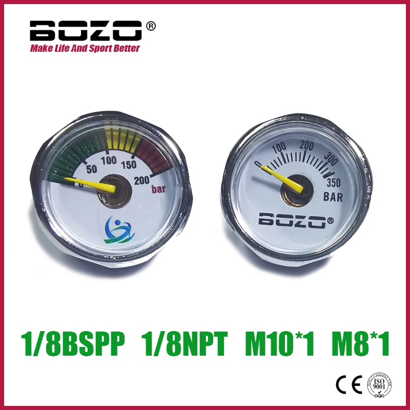 Bomba de mão de alta pressão, manômetro calibre, 1in, 25mm, 200bar, 350bar, 1in, 1in, 8NPT, 1/8BSPP, M10 * 1, mergulho, montanhismo