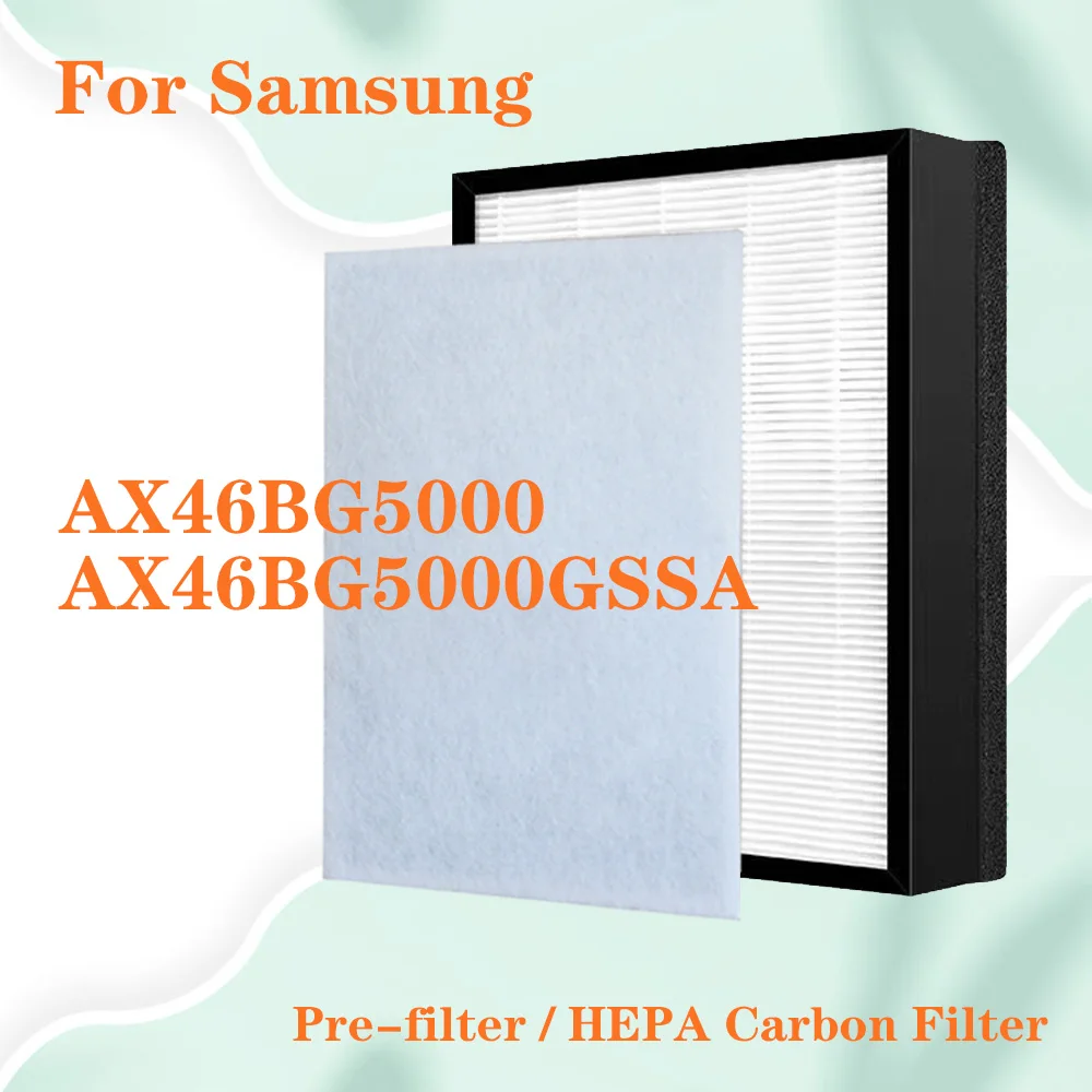 For Samsung Air Purifier AX46BG5000 AX46BG5000GS AX46BG5000GSSA Replacement 2 in 1 HEPA Filter + Active Carbon