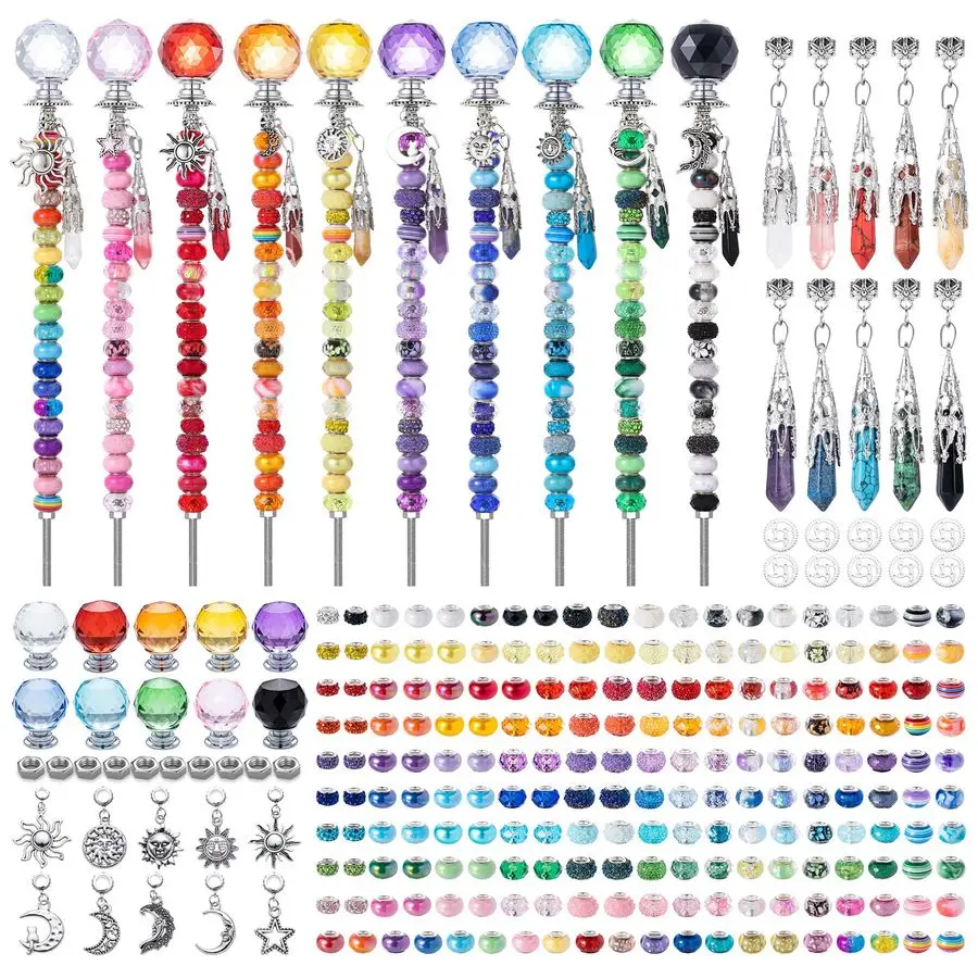 

Набор для творчества: 10 декоративных садовых колышков-волшебных палочек с бусинами, подвесками из целебных кристаллов и 12-дюймовыми резьбовыми стержнями, кристалл