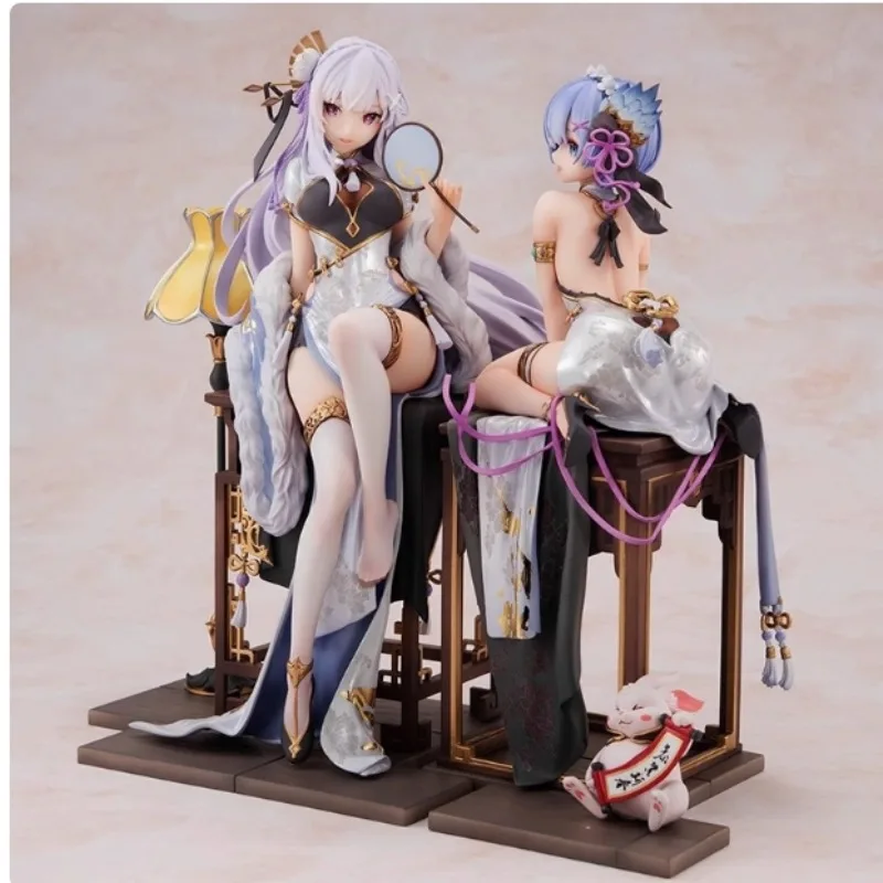 

Re:Жизнь в другом мире с нуля Cheongsam Emilia 24 см Cheongsam Rem 24 см элегантная фигурка девушки модель коллекция аниме