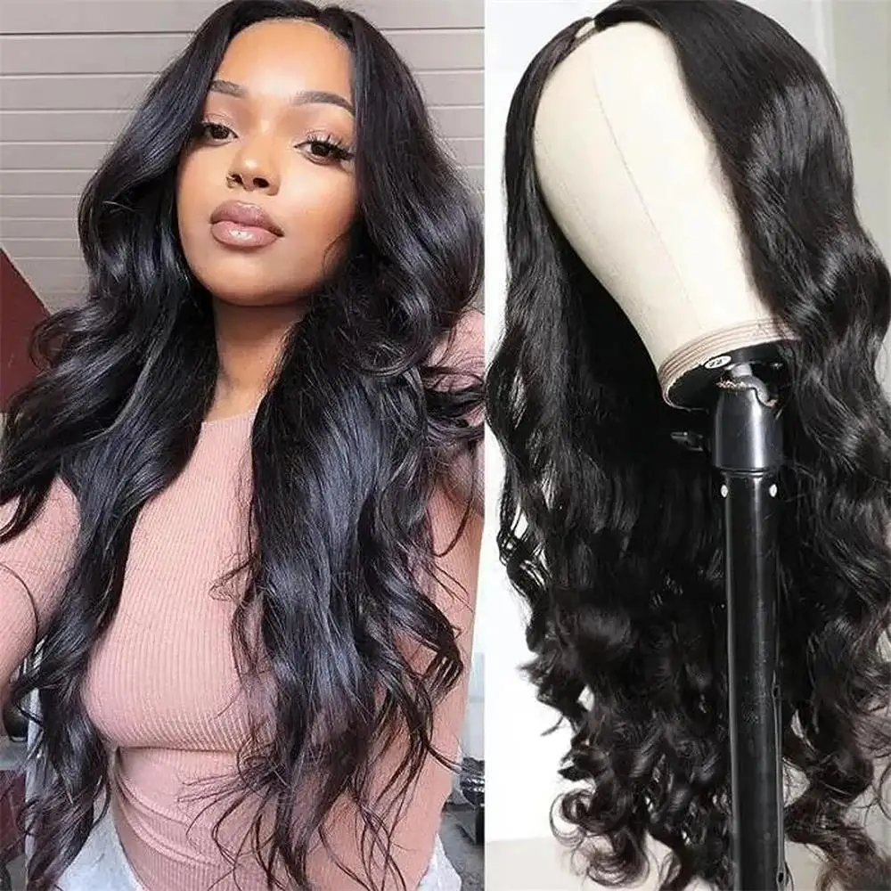 Natural Color V Part Body Wave Human Hair Wigs For Women Remy Hair 200 Density No Leave Out Upgrade Glueless Wigs