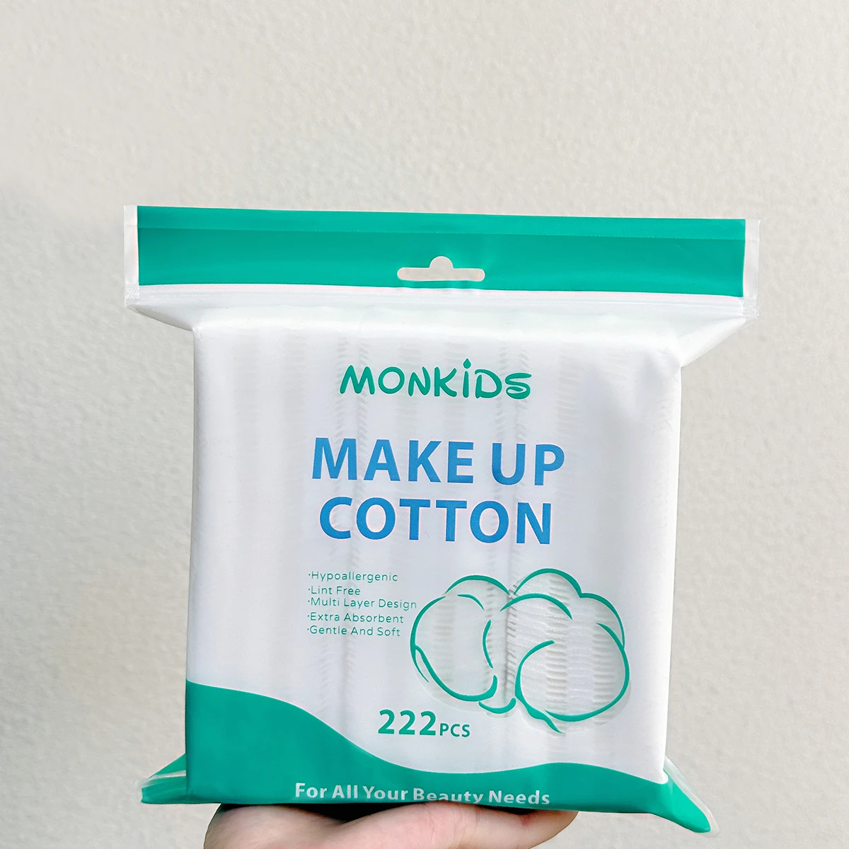 222/444PCSプロフェッショナルスクエアコットンパッド、毎日の洗顔、湿布、メイク落としに適しています。