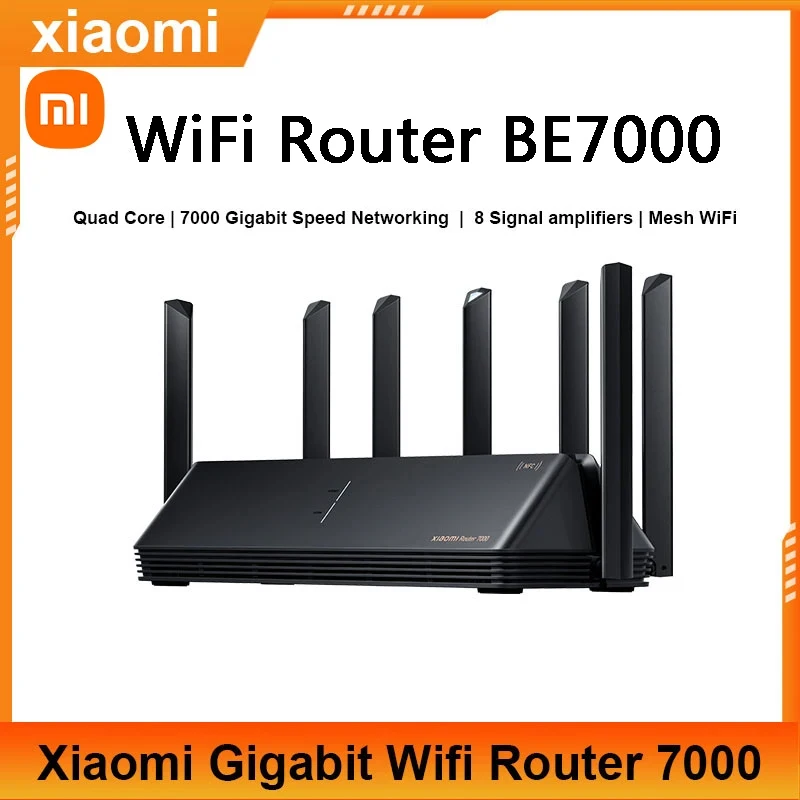 Xiaomi Router BE7000 Gigabit WiFi 7 Repeater 160MHz Tri-Band Mesh Signal Amplifier 5G MLO Extender Signal Booster NFC CN Version