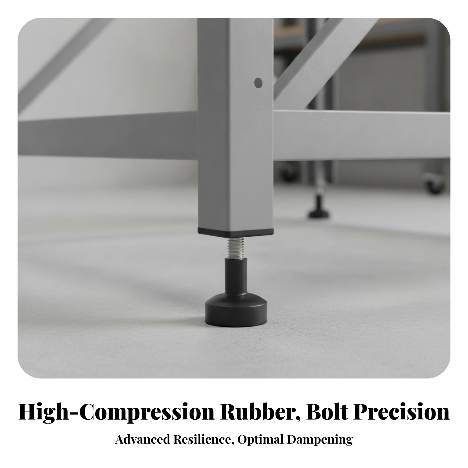 Rubber Foot Pad with M8 Thread Low-Height Threaded Rubber Bumper with Screw Screw-on Feet Vibration-Reducing Hardware Stable