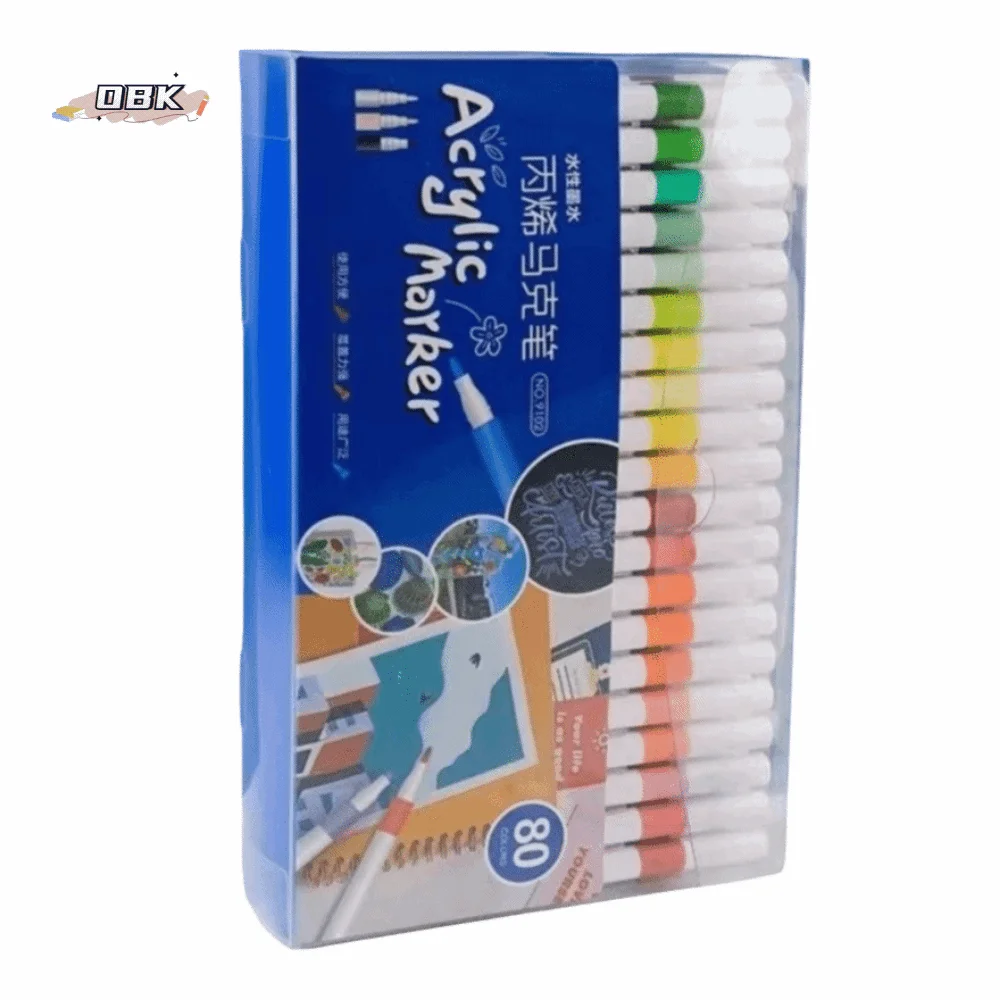 

80-цветный набор акриловых маркеров, тонкий наконечник, мягкий наконечник, акриловый маркер, быстросохнущие детские ручки для рисования граффити на водной основе