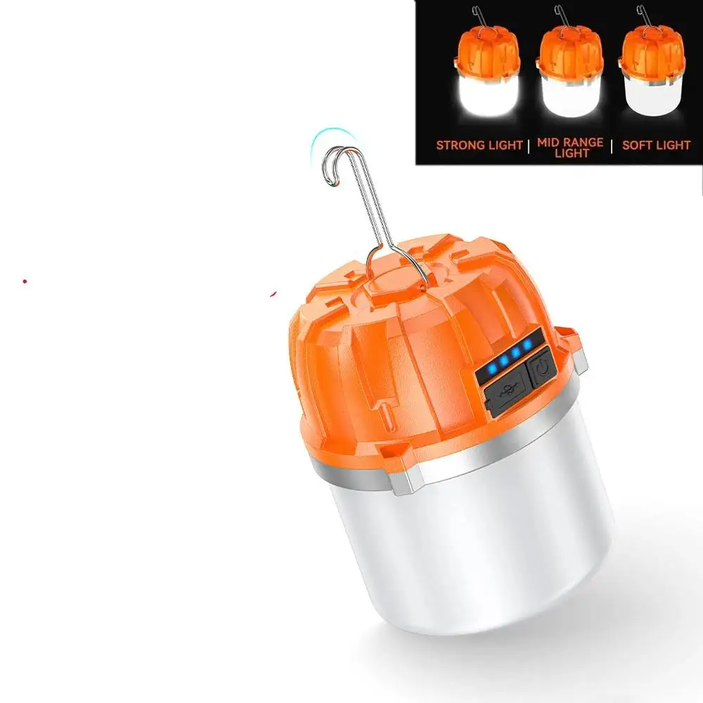 

Camping LED Night Lamp USB Rechargeable 3 Modes Built-in Battery Outdoor Camping Tents Hanging Lantern Emergency Power Bank
