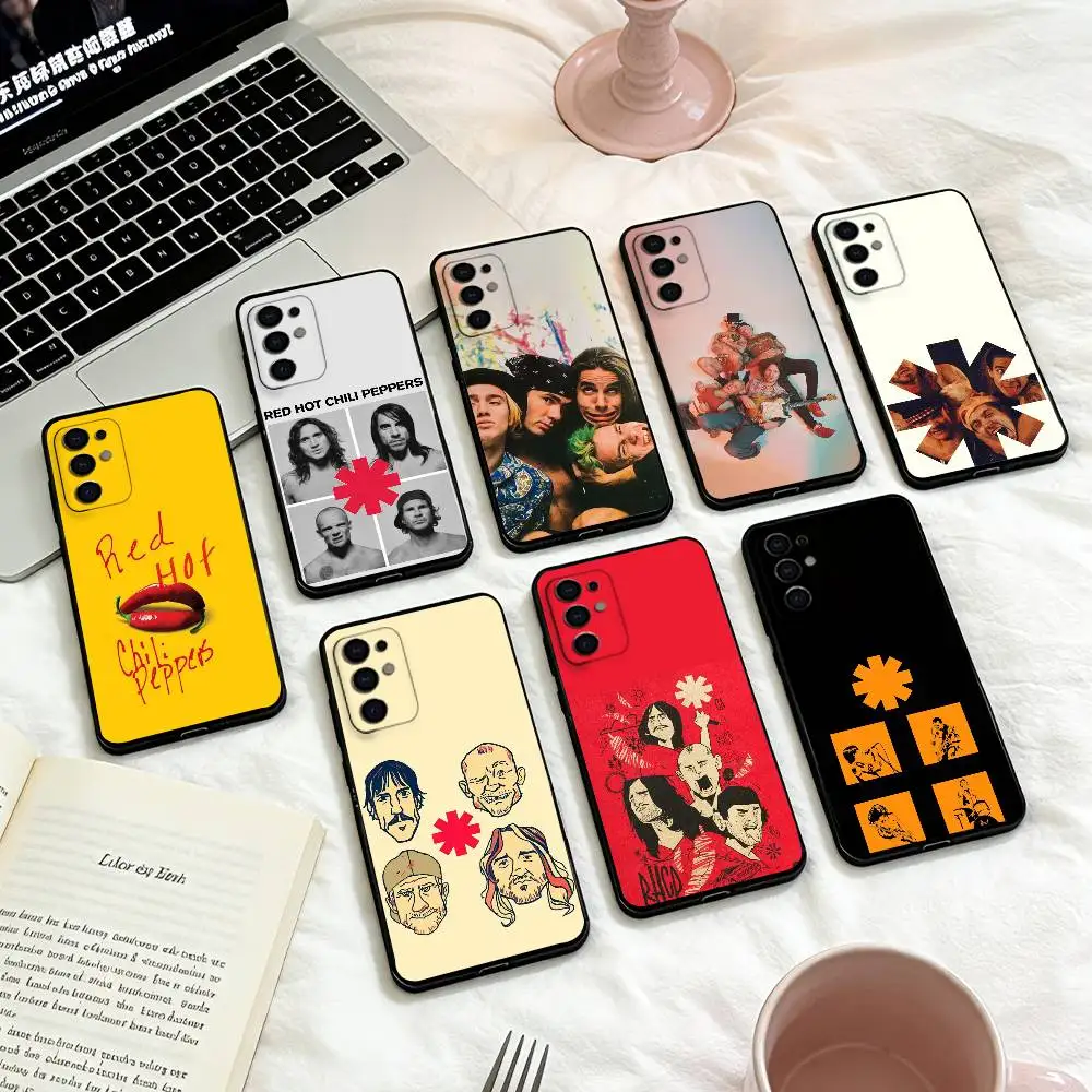 

R-Red Hot C-Chili Peppers Phone Case For Samsung S 25,24,23,22,30,21,10,9,Ultra,Plus,Lite,FE,4,5 G Soft Black Case