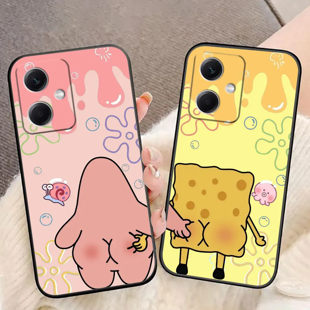 P-Patrick Star S-Spongebob Handyhülle für Redmi Note 15 14 13 12 12S 11 11T 11S 10 9T 9 Pro TPU Hülle Funda DIY Schale Capa Cover