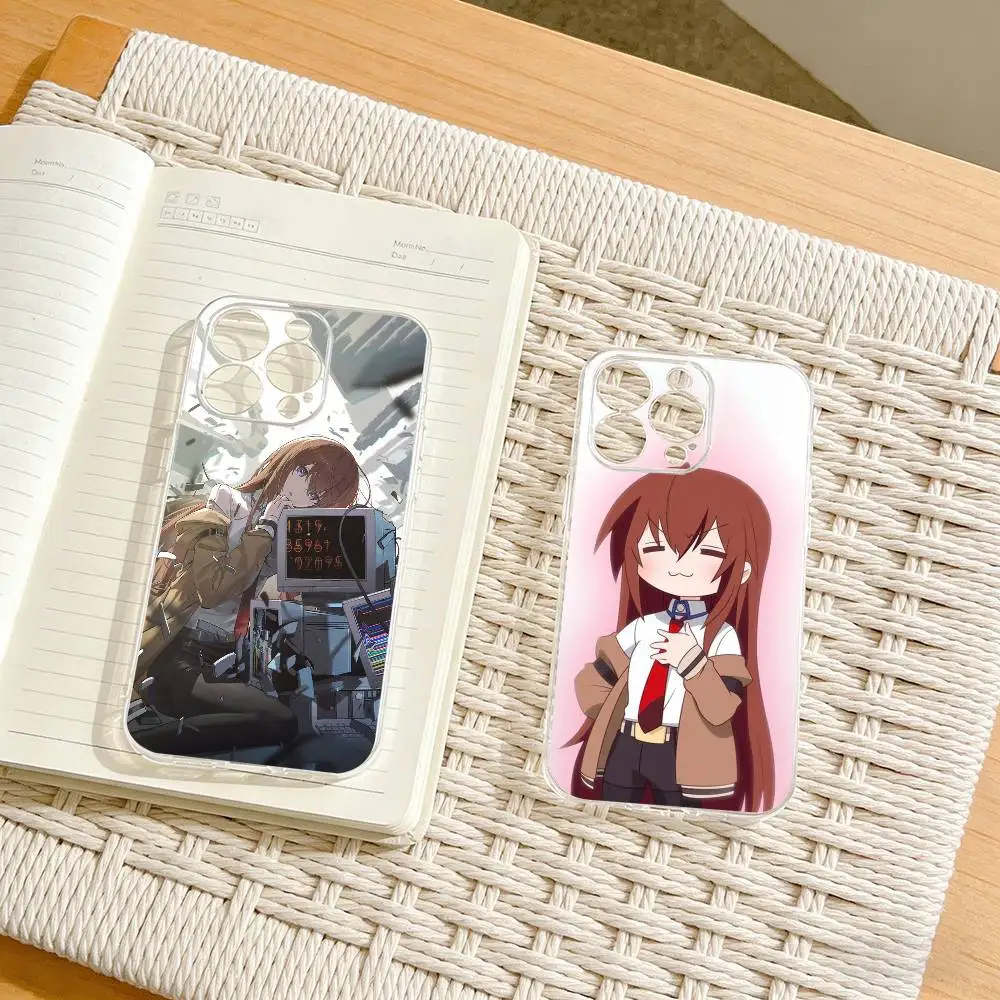 K-Kurisu M-STEINS GATE Makise-KM Phone Case For iPhone17,16,15,14,13,12,11 Plus,Pro Max Soft Transparent Cover