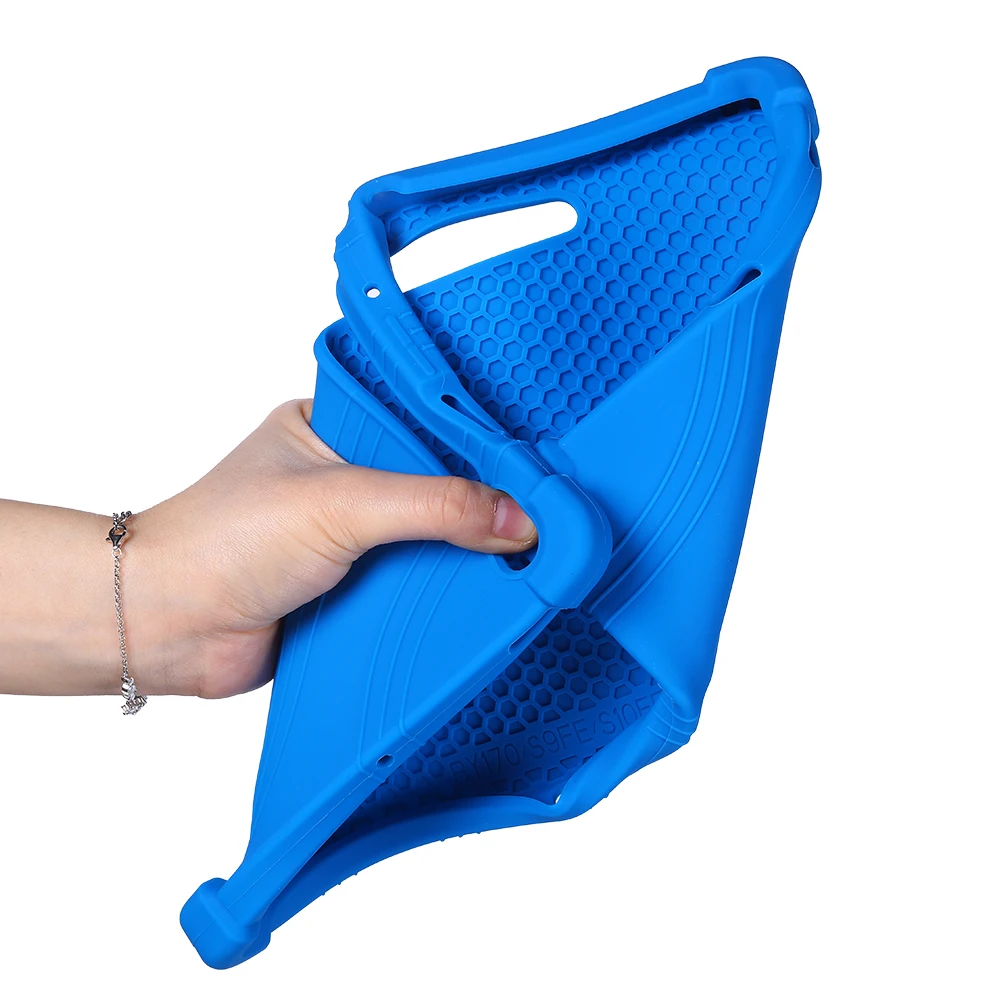 

For Samsung Galaxy Tab S10 Lite Case Adjustable Kickstand Silicone Tablet Protective Cover - Baby Blue